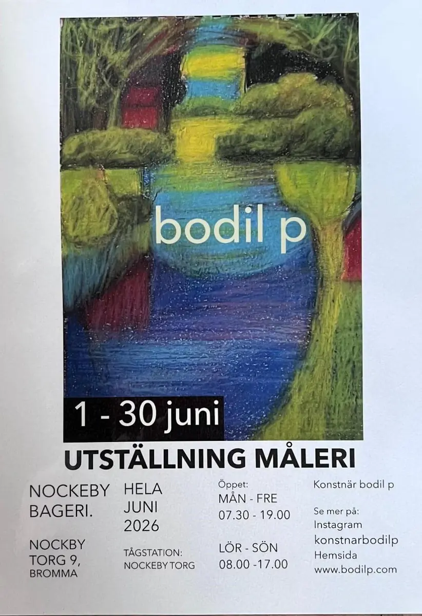 Art Exhibition. Painting. Bodil P. — Nockeby bageri, Stockholm
