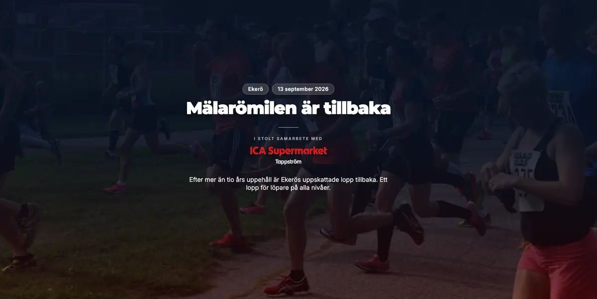 Mälarömilen — Träkvista idrottsplats, Ekerö