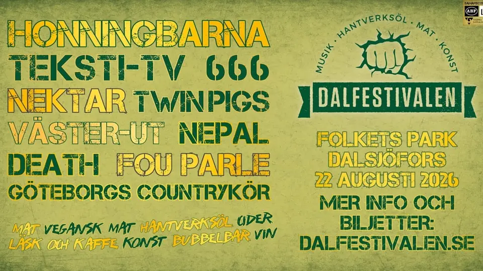 Dalfestivalen 2026 — Folkets Park Dalsjöfors, Dalsjöfors