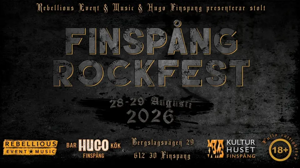 Finspång Rockfest - 28-29/8 — HUGO Bar & Kök Finspång, Finspång