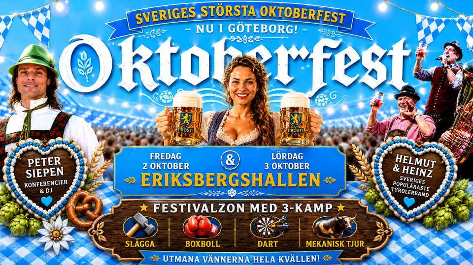 Gothenburg's Biggest Oktoberfest 2026 — Eriksbergshallen Oktoberfest, Gothenburg