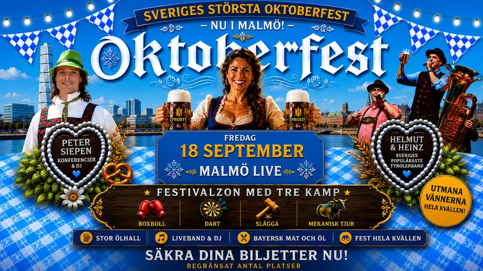 Самый большой Октябрьфест Мальмё 2026 — Malmö Live, Мальмё