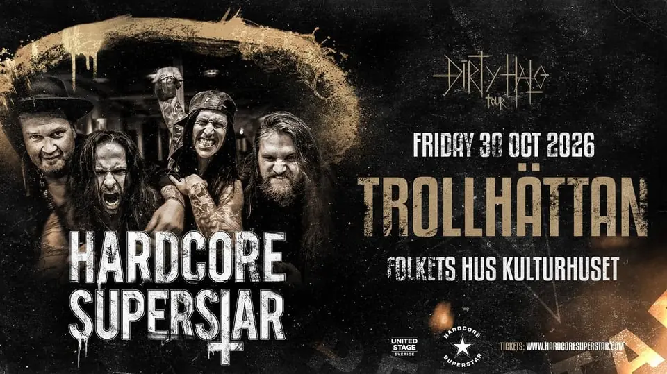 Hardcore Superstar — Apollon, Folkets Hus Kulturhuset, Trollhättan