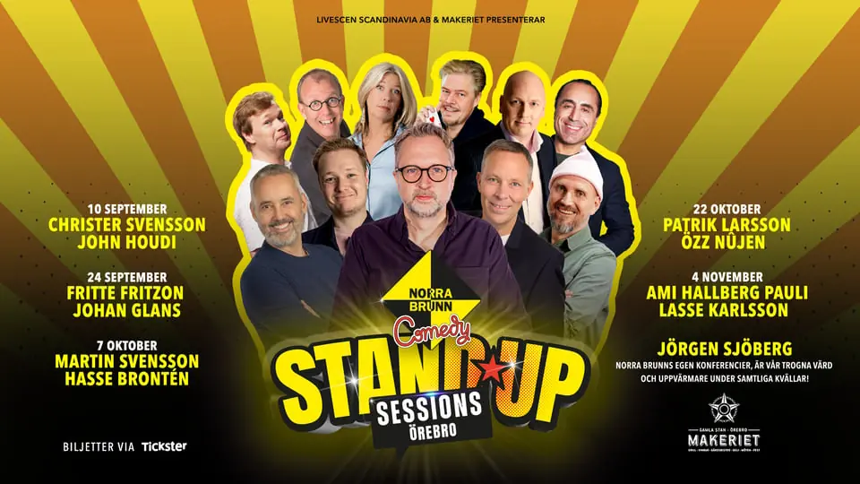 Norra Brunn Comedy Stand-up sessions — Makeriet, Örebro