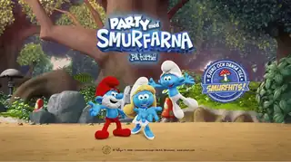 Juhlat Smurfien kanssa