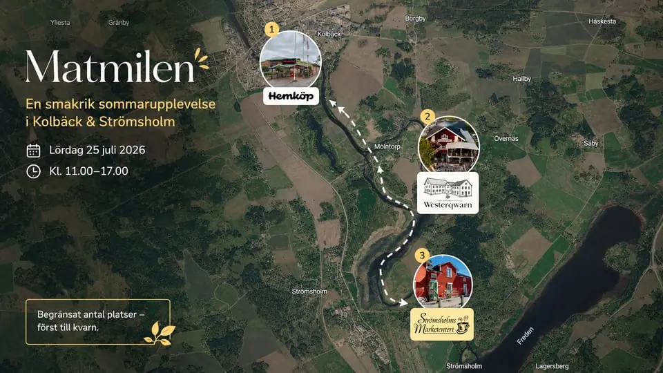 Matmilen – en upplevelse i Kolbäck & Strömsholm — Westerqwarn Pub & Restaurang, KOLBÄCK