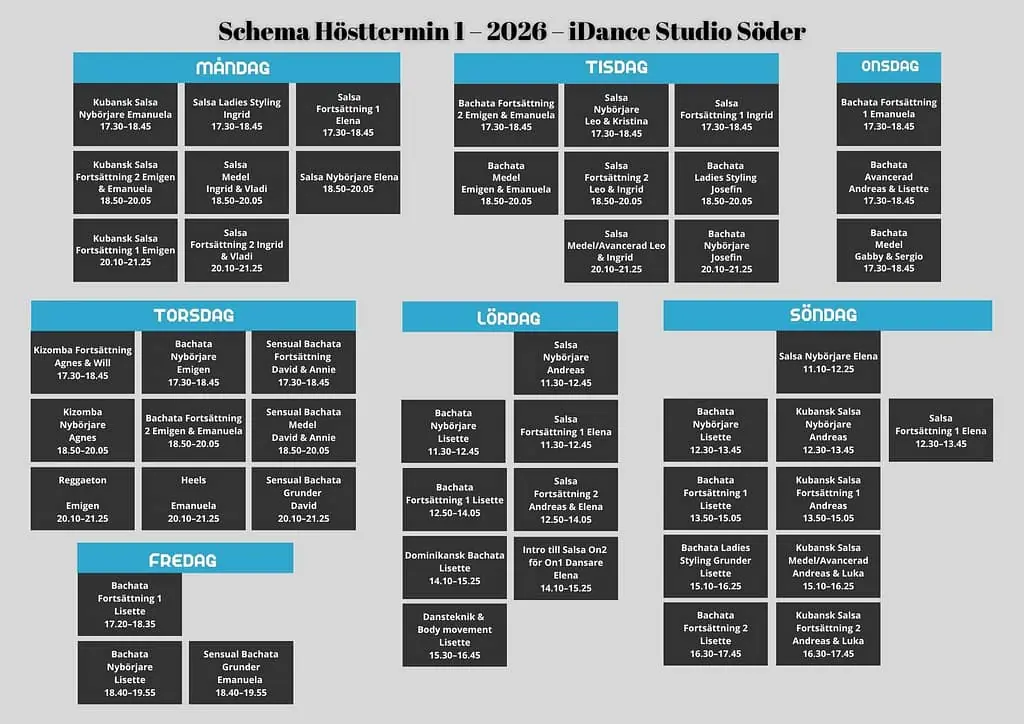 Gratis dansvecka på iDance Studios – prova Salsa, Bachata och mer — iDance Studio Söder, Stockholm