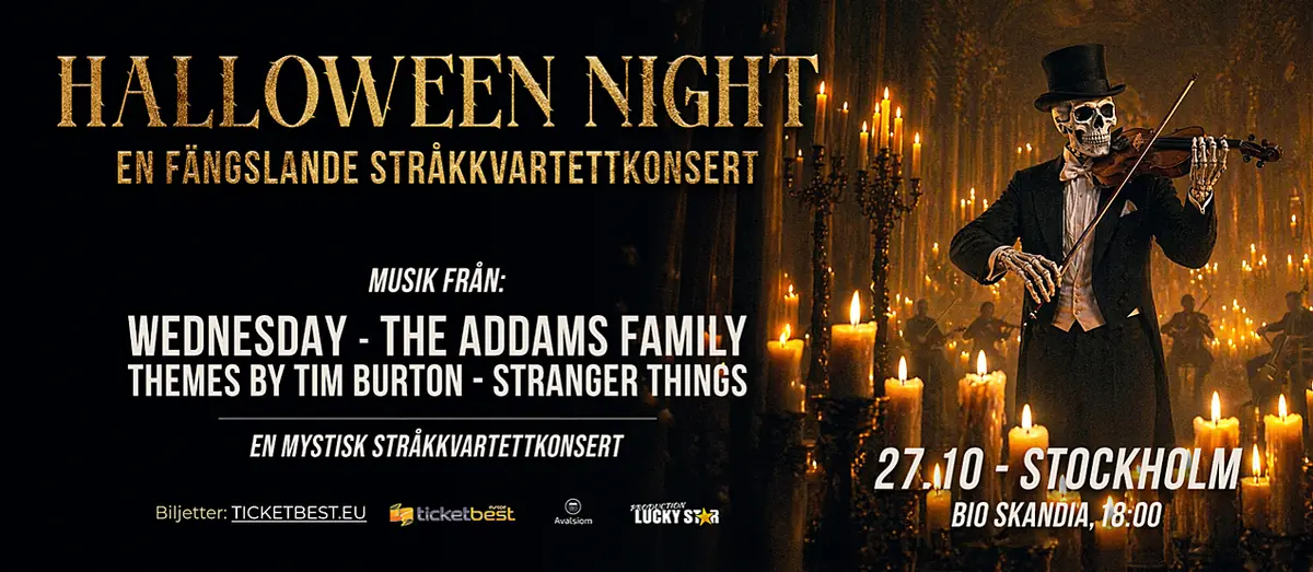 Halloween Night. En fängslande stråkkvartettkonsert — Bio Skandia, Stockholm