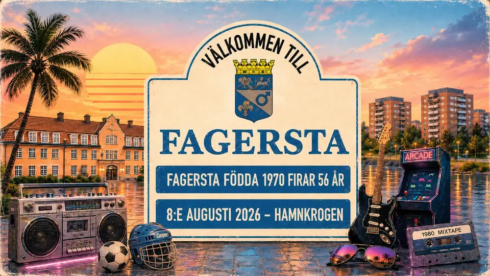 Рожденные в Фагерсте в 1970 году отмечают 56-летие — Hamnkrogen Fagersta, Фагерста