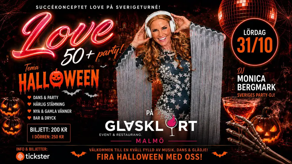 Love 50+ party Malmö — Glasklart Malmö, Malmö