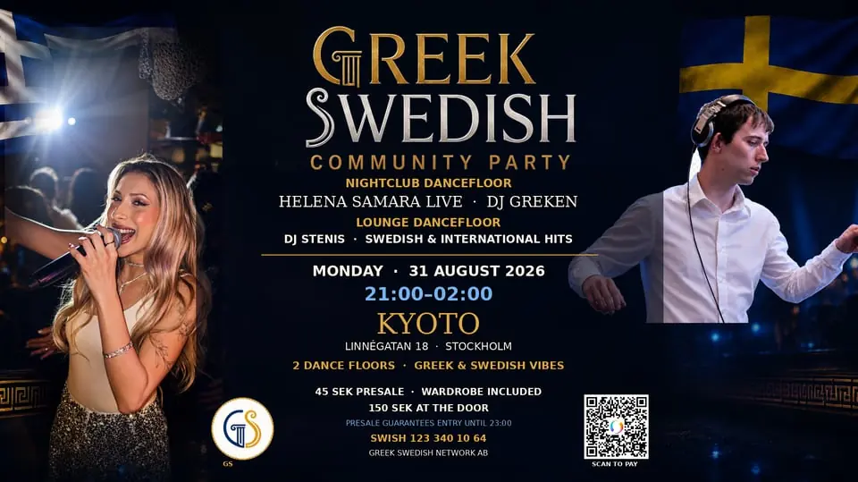 Greek Swedish Party - Helena Samara Live + 2 DJs — Kyoto, Tukholma