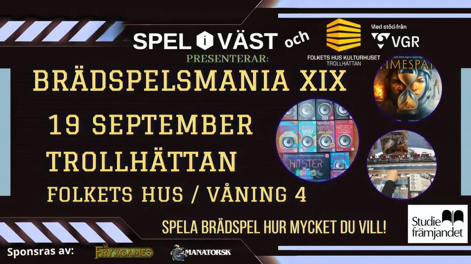 Brädspelsmania XIX — Apollon, Folkets Hus Kulturhuset, Trollhättan