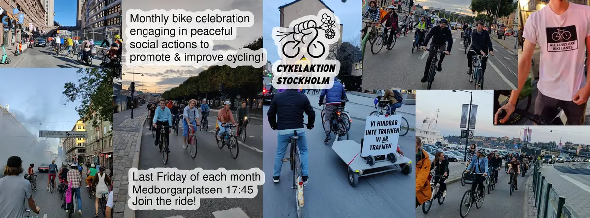Critical Mass Stockholm, the monthly bike celebration — Medborgarplatsen, Stockholm