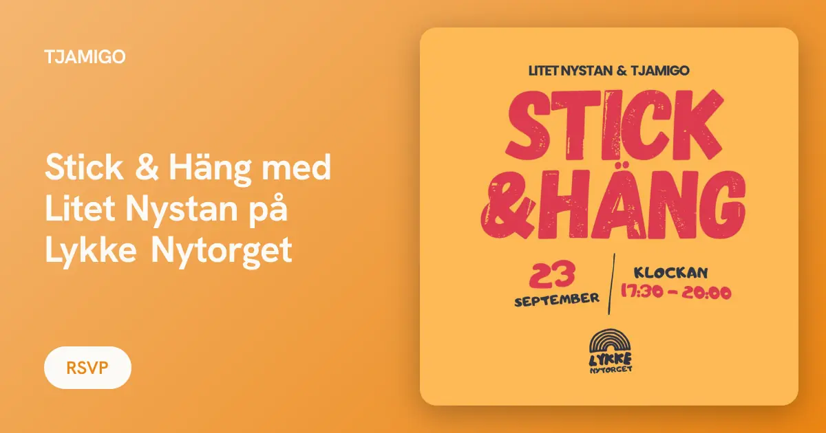 Stick & Häng med Litet Nystan — Lykke Nytorget, Stockholm