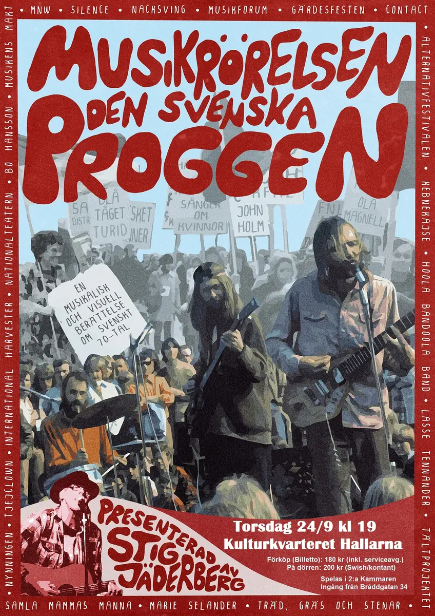 Musikrörelsen - Den Svenska Proggen — Teater Bråddgatan 34, 1:a kammaren, Norrköping
