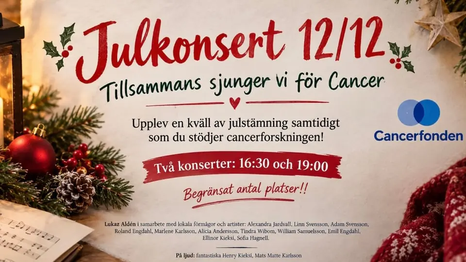 Christmas Concert 12/12 19:00 — Valdemarsviks Kyrka, VALDEMARSVIK