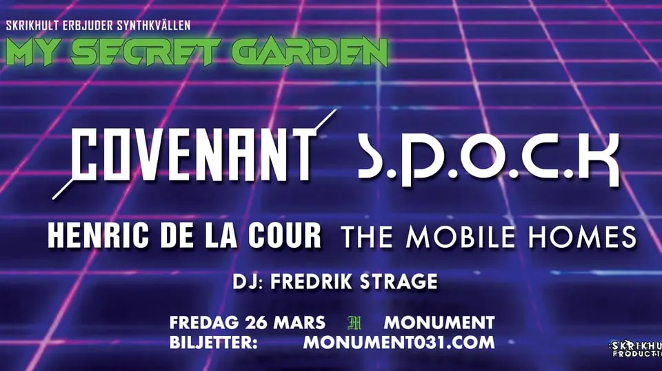 My Secret Garden Synthfest 26/3 — Monument, Göteborg