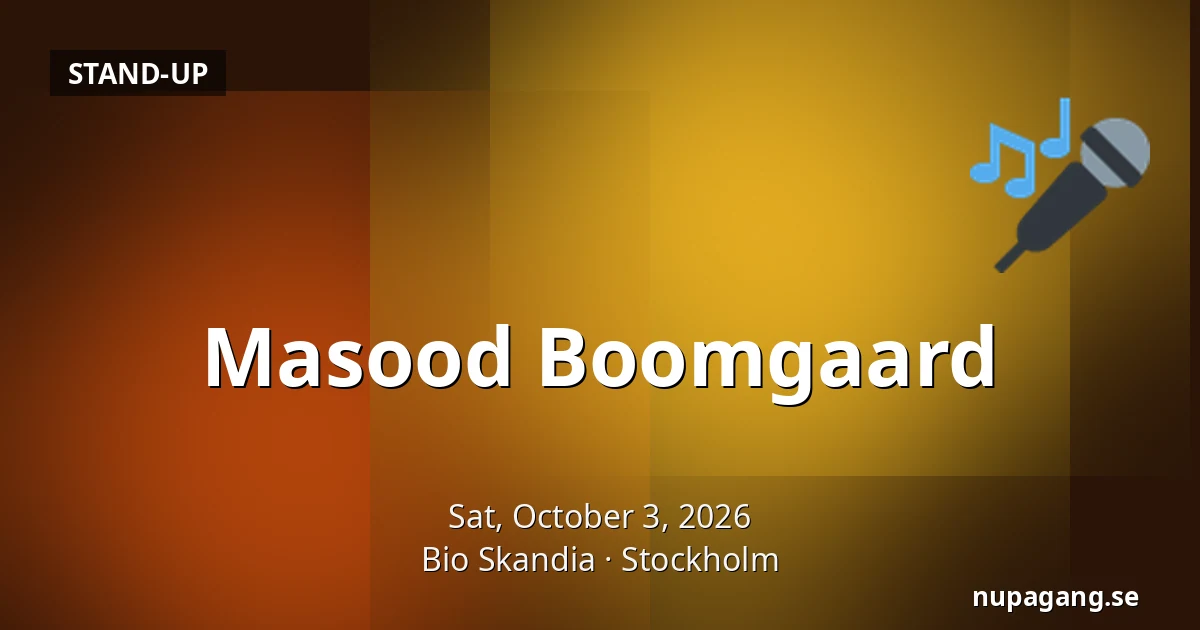 Masood Boomgaard — Bio Skandia, Stockholm