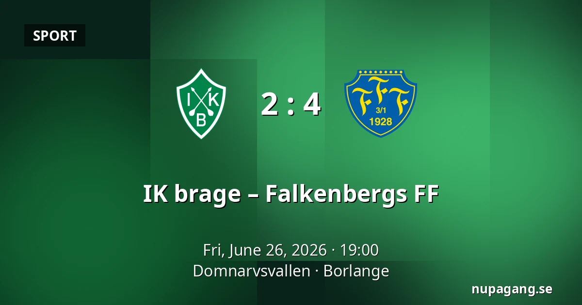 IK brage – Falkenbergs FF — Domnarvsvallen, Borlange
