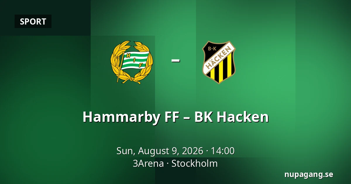 Hammarby FF – BK Hacken — 3Arena, Stockholm
