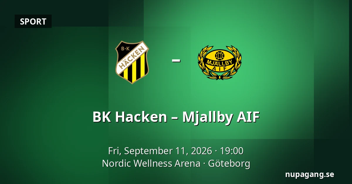 BK Hacken – Mjallby AIF — Nordic Wellness Arena, Gothenburg
