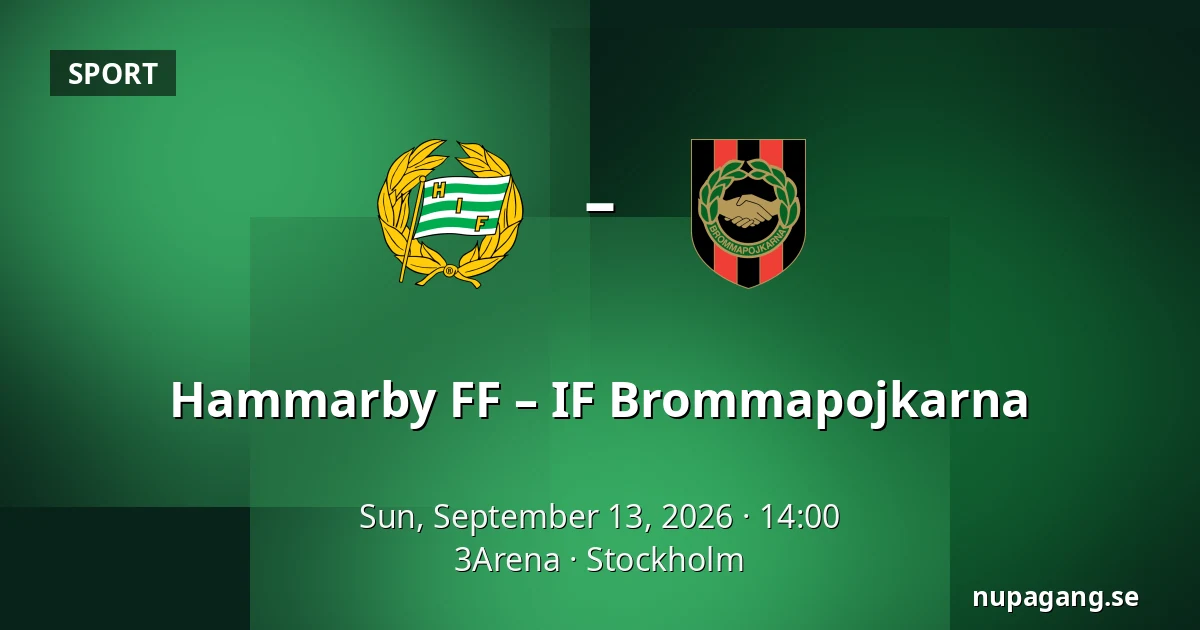 Hammarby FF – IF Brommapojkarna — 3Arena, Stockholm