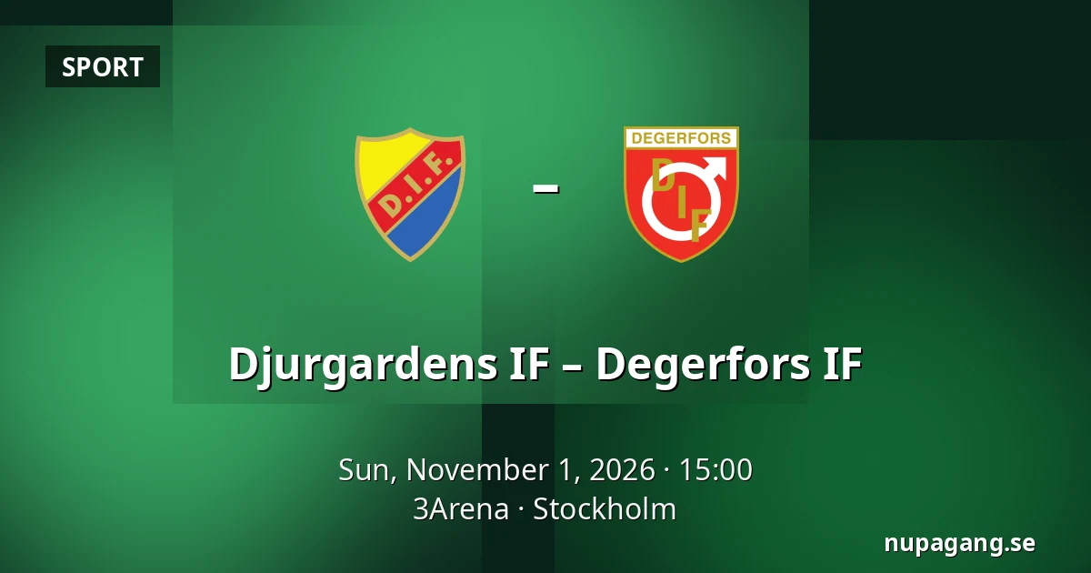 Djurgardens IF – Degerfors IF — 3Arena, Stockholm