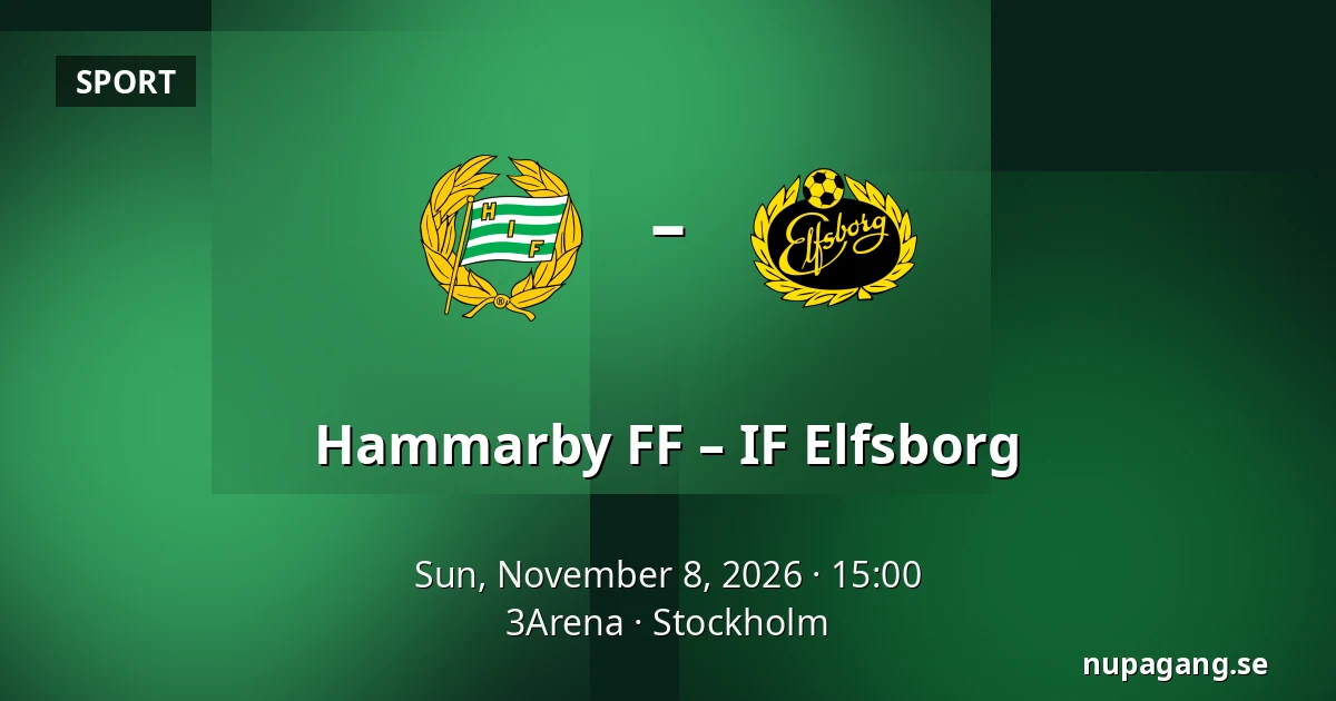 Hammarby FF – IF Elfsborg — 3Arena, Stockholm