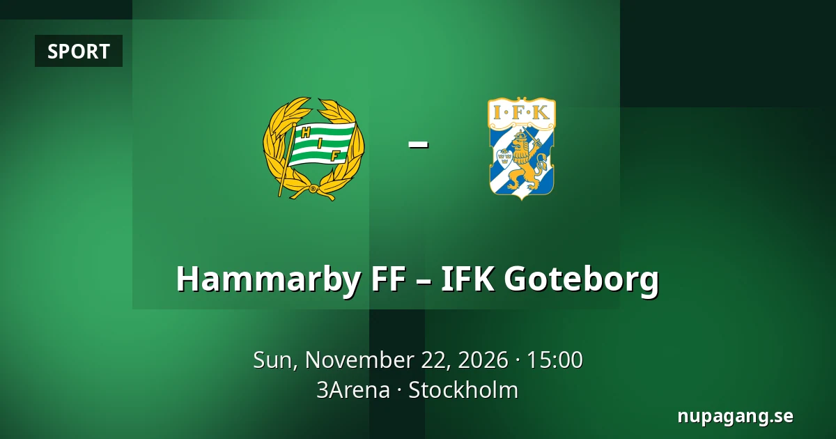 Hammarby FF – IFK Goteborg — 3Arena, Stockholm