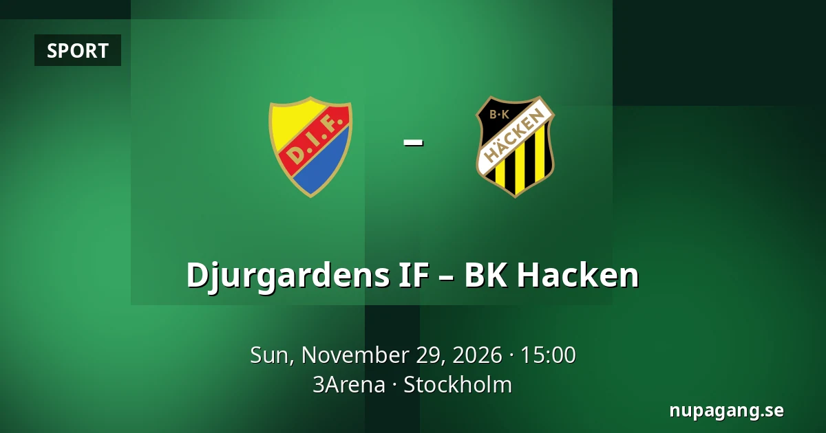 Djurgardens IF – BK Hacken — 3Arena, Stockholm