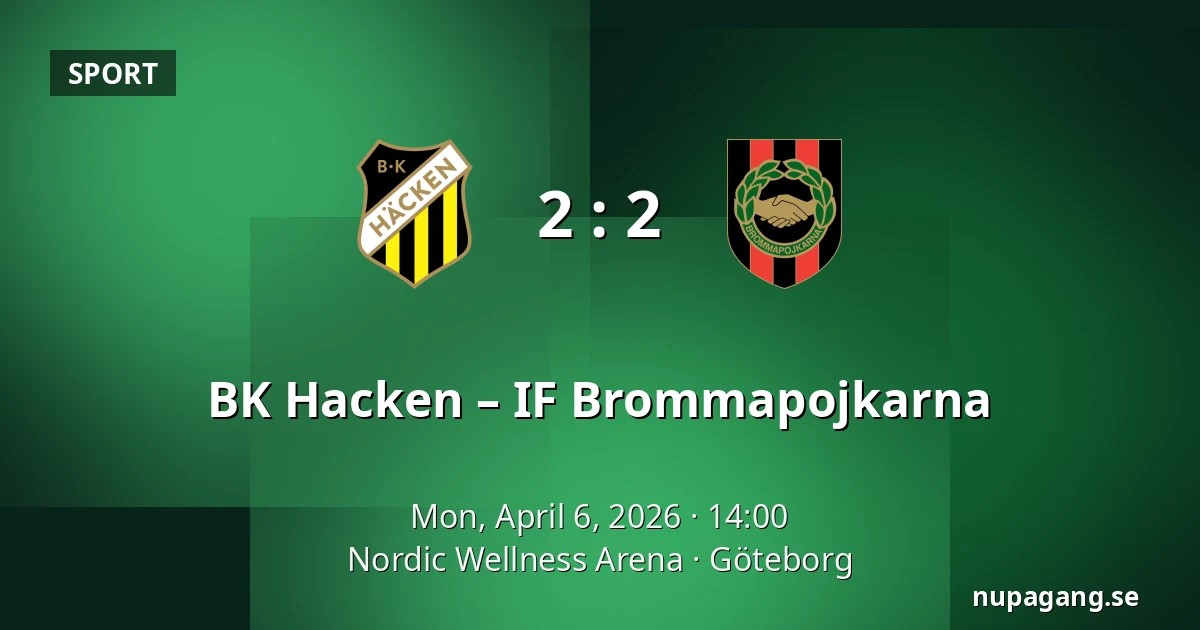 BK Hacken – IF Brommapojkarna — Nordic Wellness Arena, Gothenburg