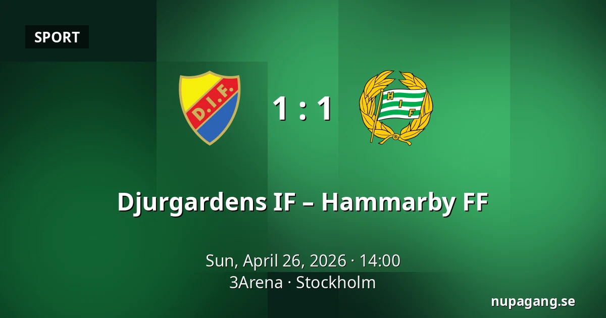 Djurgardens IF – Hammarby FF — 3Arena, Stockholm