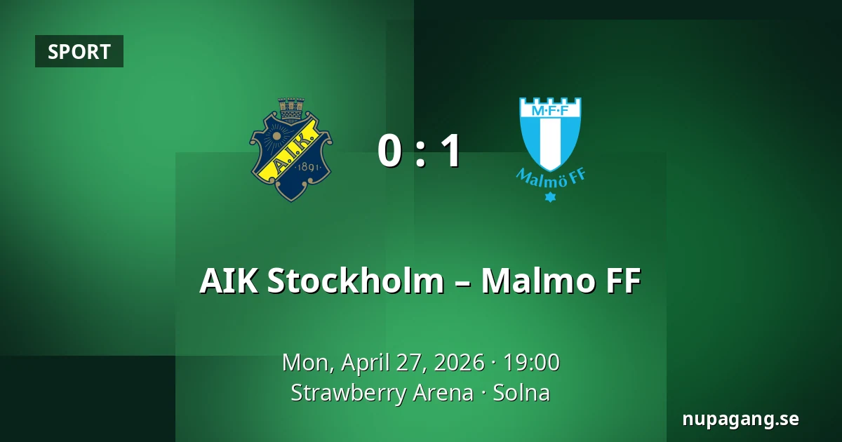 AIK Stockholm – Malmo FF — Strawberry Arena, Solna