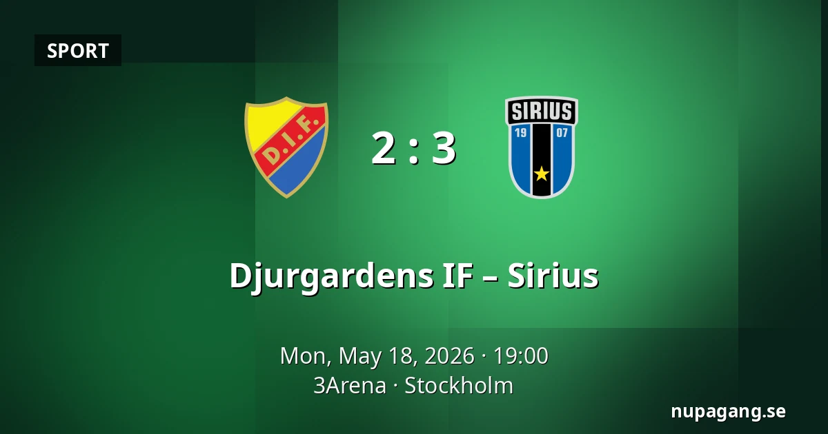 Djurgardens IF – Sirius — 3Arena, Stockholm