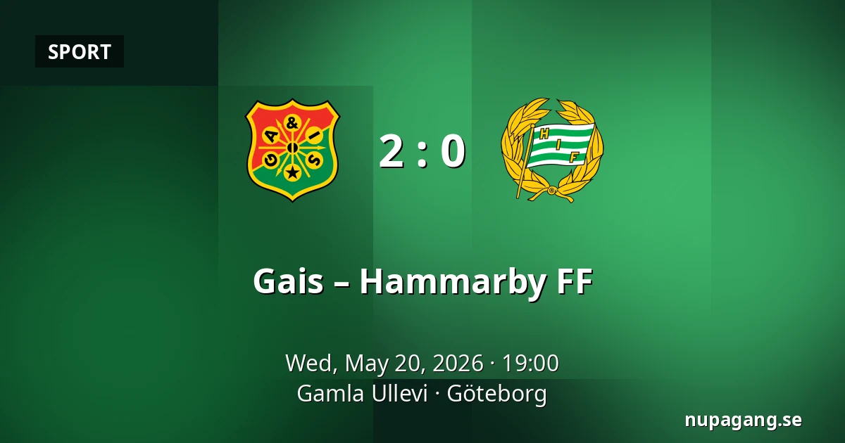 Gais – Hammarby FF — Gamla Ullevi, Gothenburg