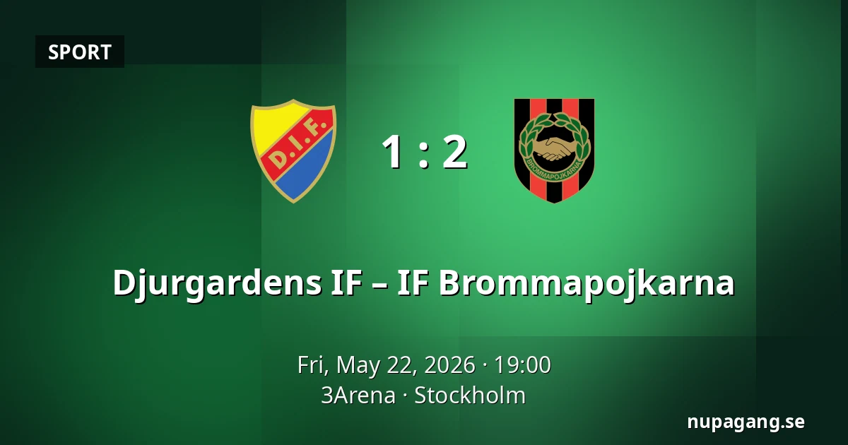 Djurgardens IF – IF Brommapojkarna — 3Arena, Stockholm