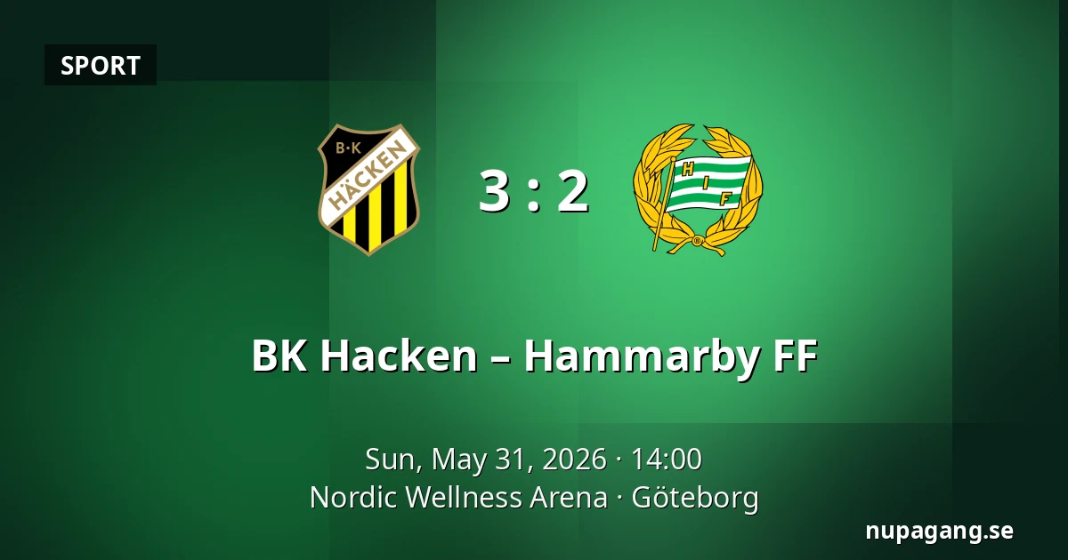 BK Hacken – Hammarby FF — Nordic Wellness Arena, Gothenburg