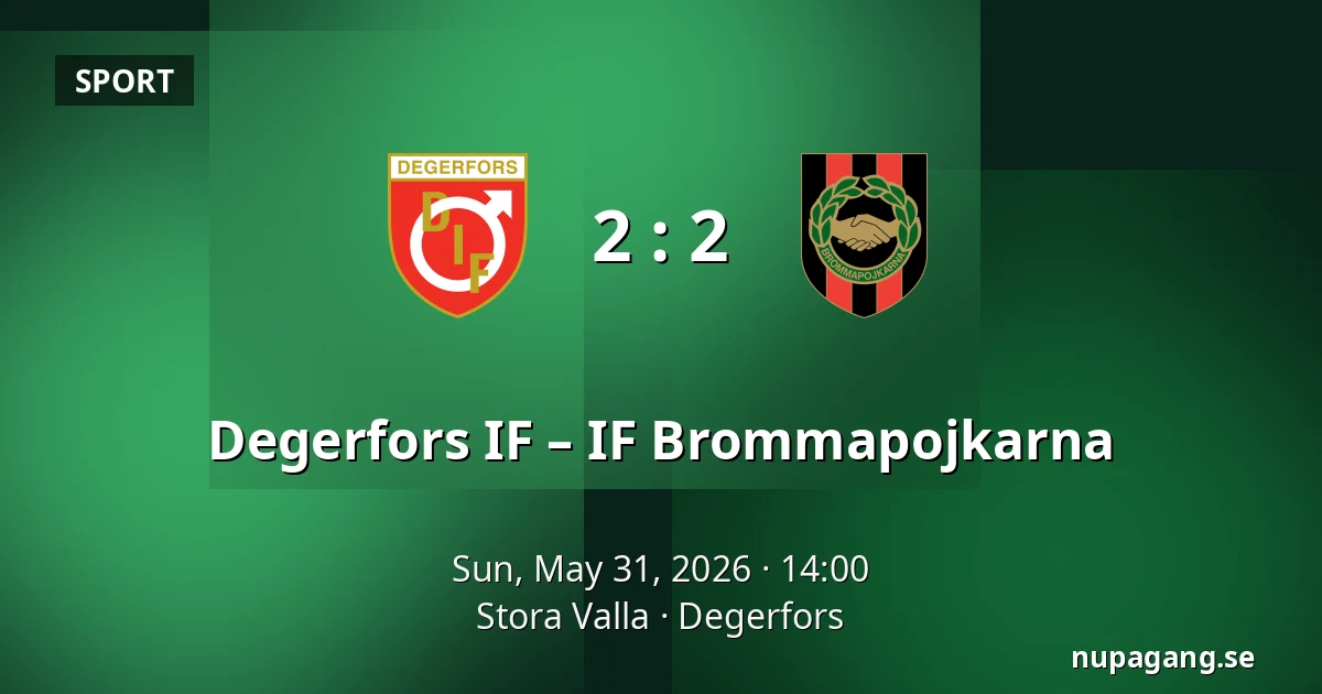Degerfors IF – IF Brommapojkarna — Stora Valla, Degerfors