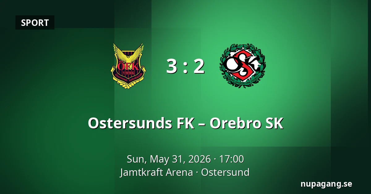 Ostersunds FK – Orebro SK — Jamtkraft Arena, Ostersund