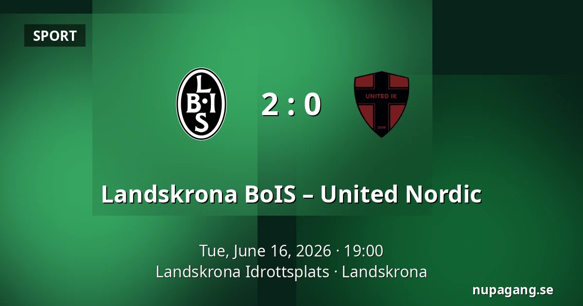 Landskrona BoIS – United Nordic — Landskrona Idrottsplats, Landskrona