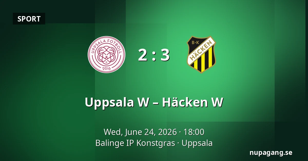 Uppsala W – Häcken W — Balinge IP Konstgras, Uppsala