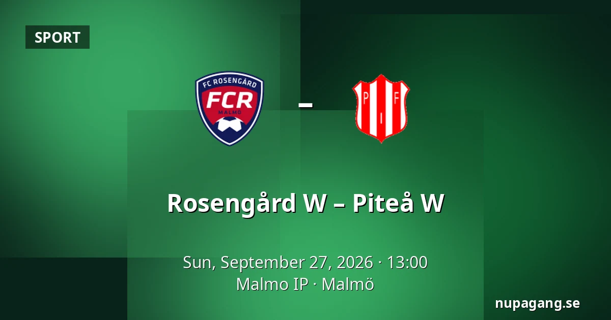 Rosengård W – Piteå W — Malmo IP, Malmö