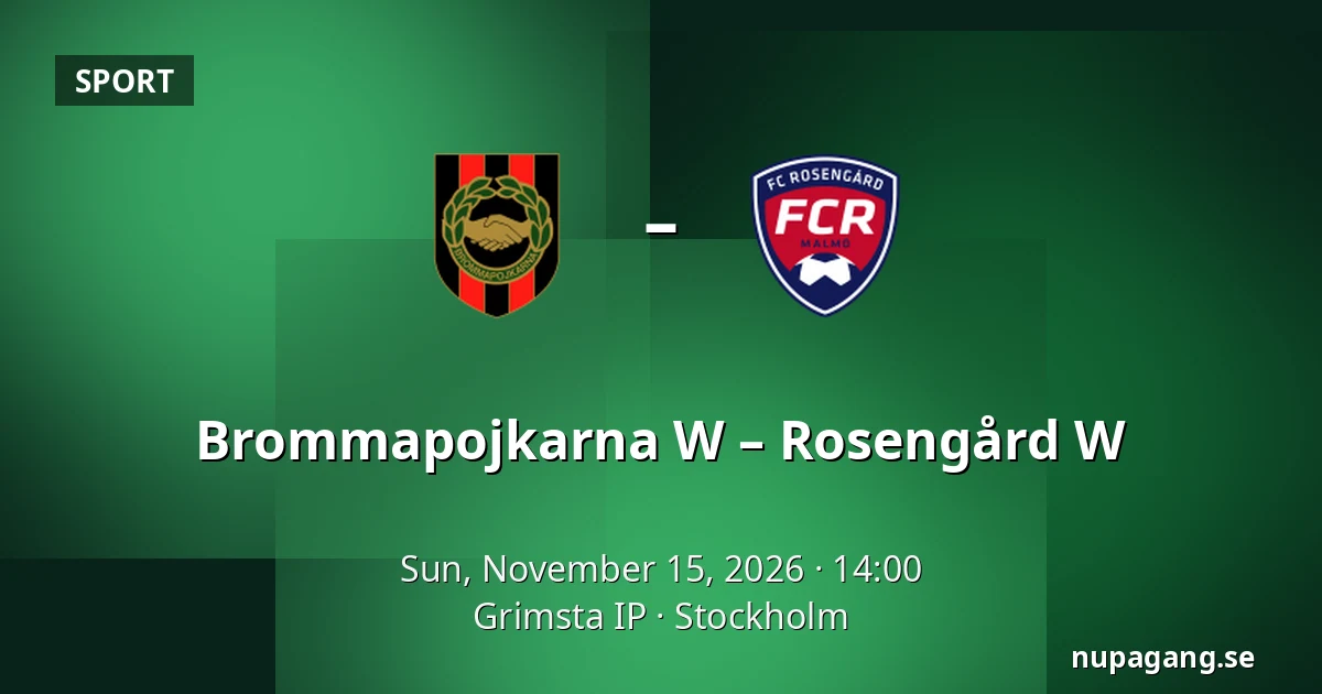 Brommapojkarna W – Rosengård W — Grimsta IP, Stockholm