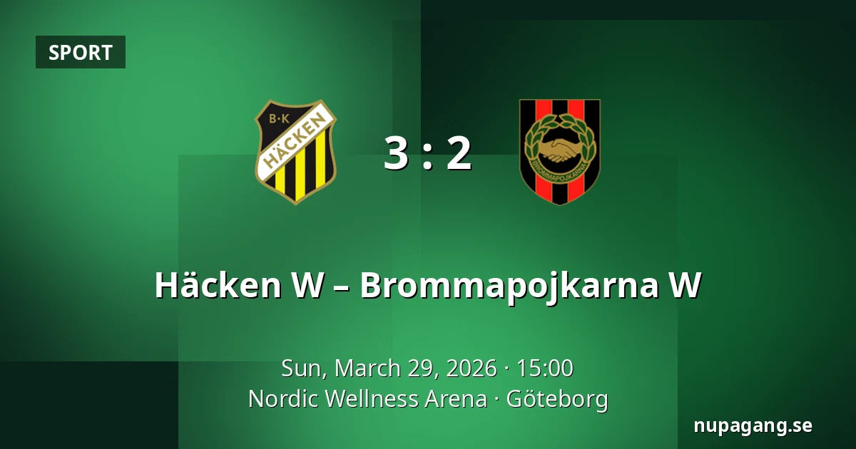 Häcken W – Brommapojkarna W — Nordic Wellness Arena, Gothenburg