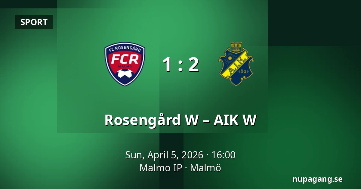 Rosengård W – AIK W — Malmo IP, Malmö