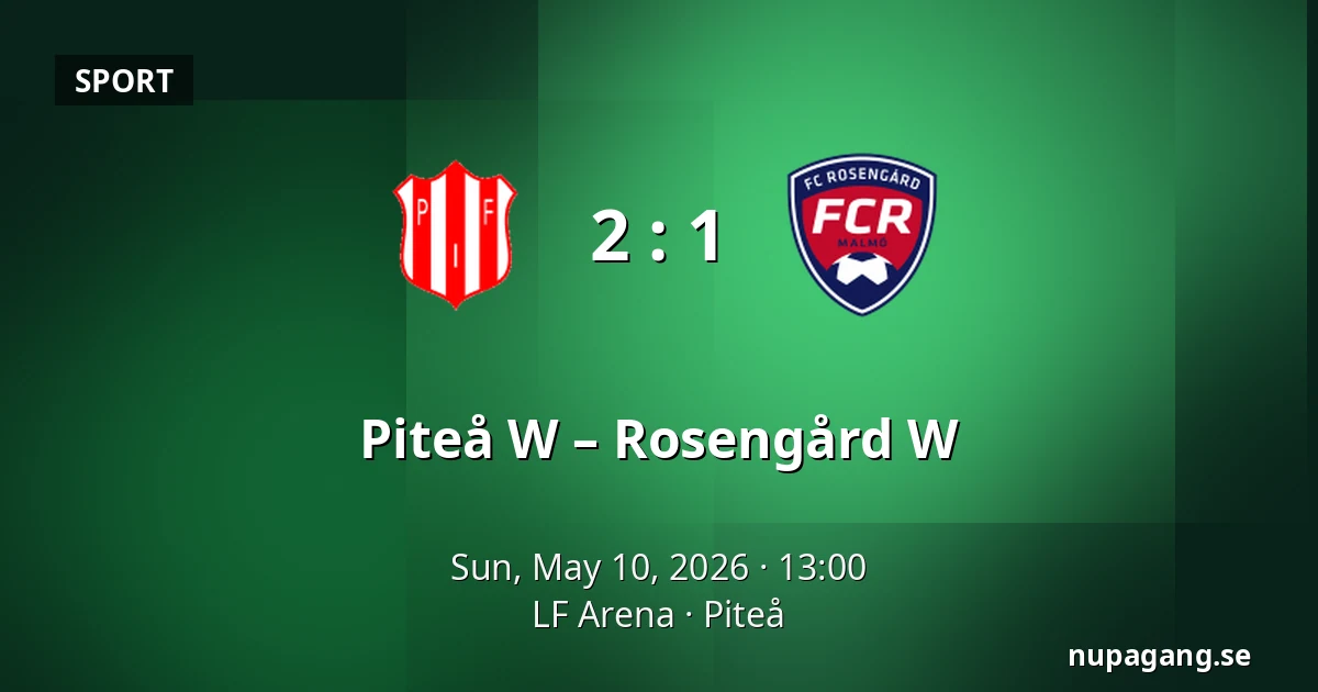 Piteå W – Rosengård W — LF Arena, Piteå