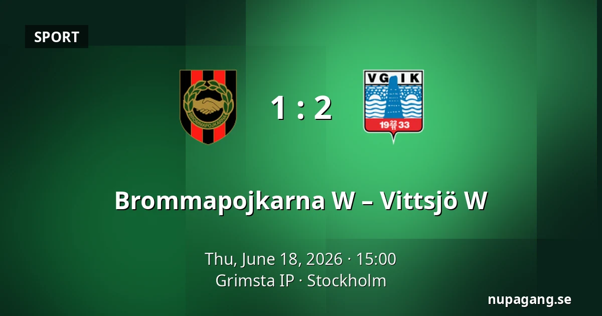 Brommapojkarna W – Vittsjö W — Grimsta IP, Stockholm