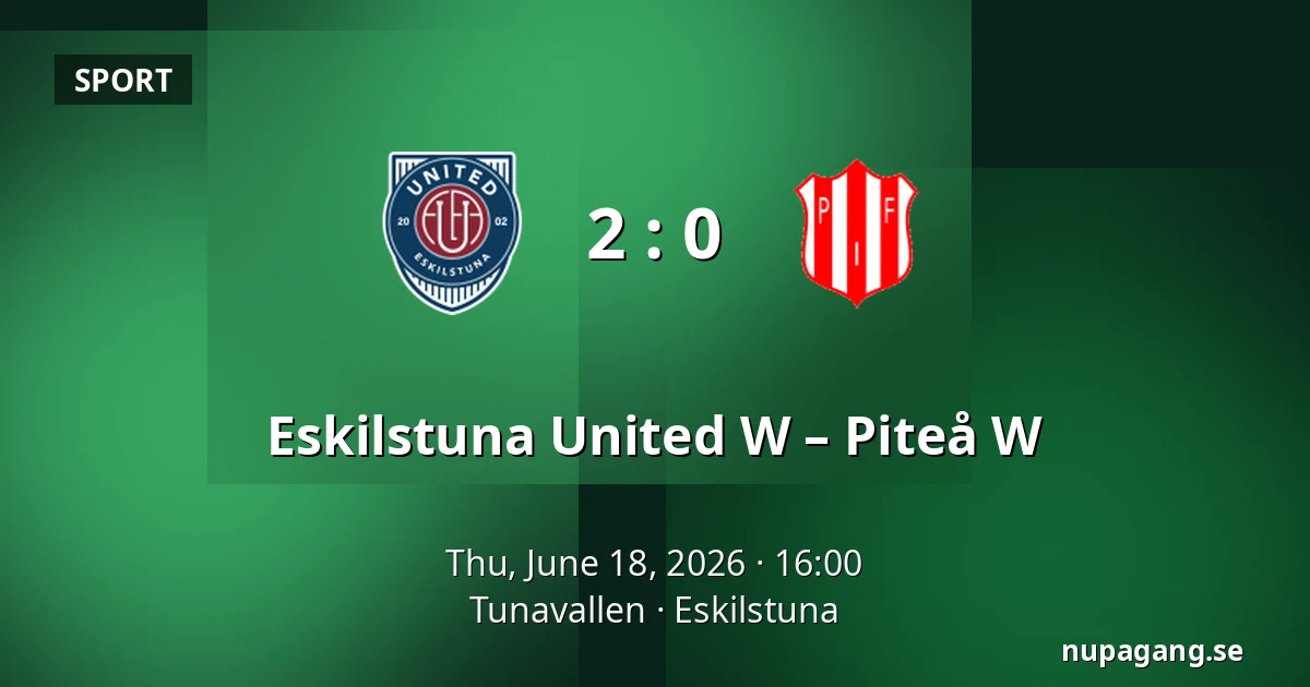 Eskilstuna United W – Piteå W — Tunavallen, Eskilstuna