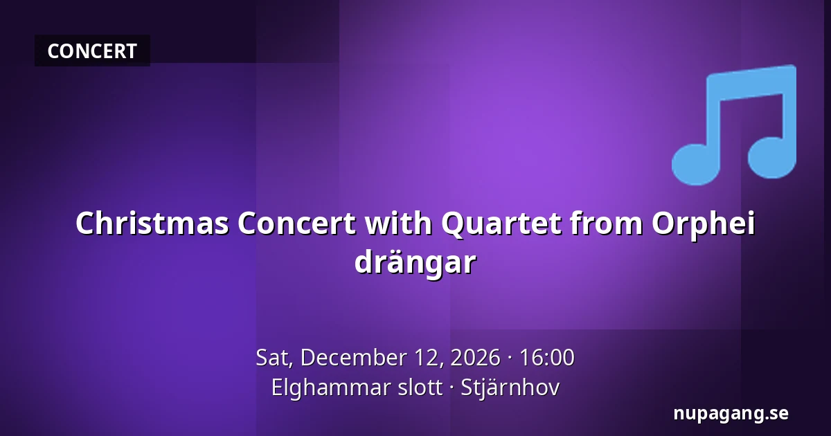 Christmas Concert with Quartet from Orphei drängar — Elghammar slott, Stjärnhov
