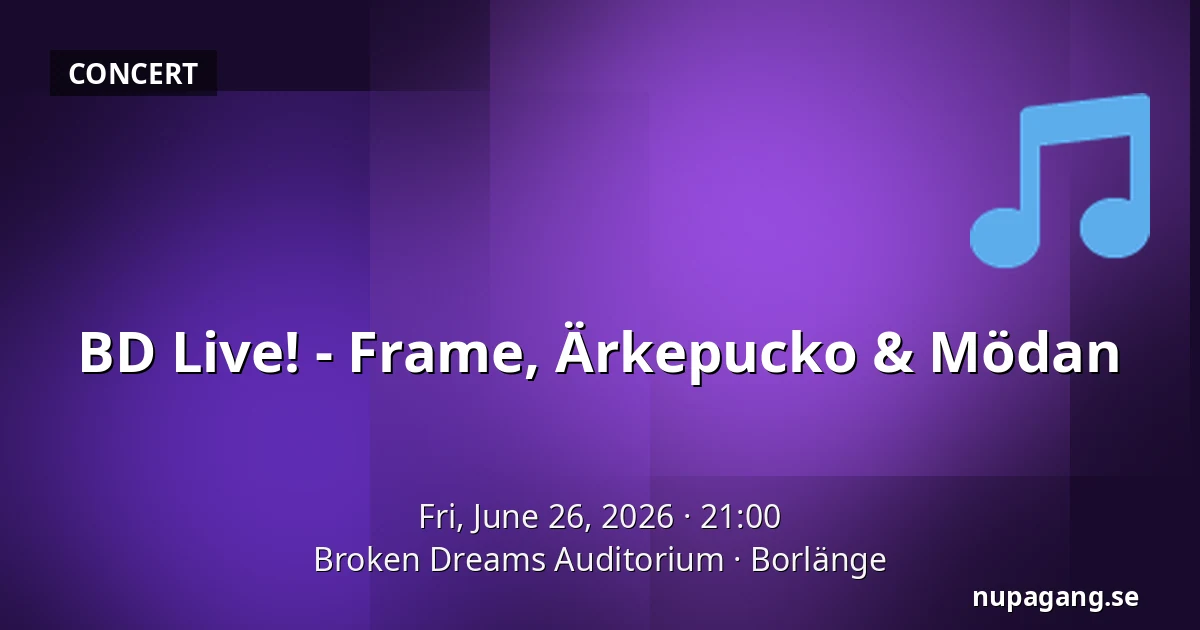 BD Live! - Frame, Ärkepucko & Mödan — Broken Dreams Auditorium, Borlänge